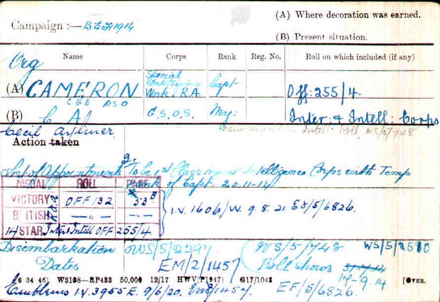 medal card cameron