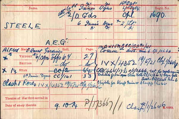 medal card aeg steele