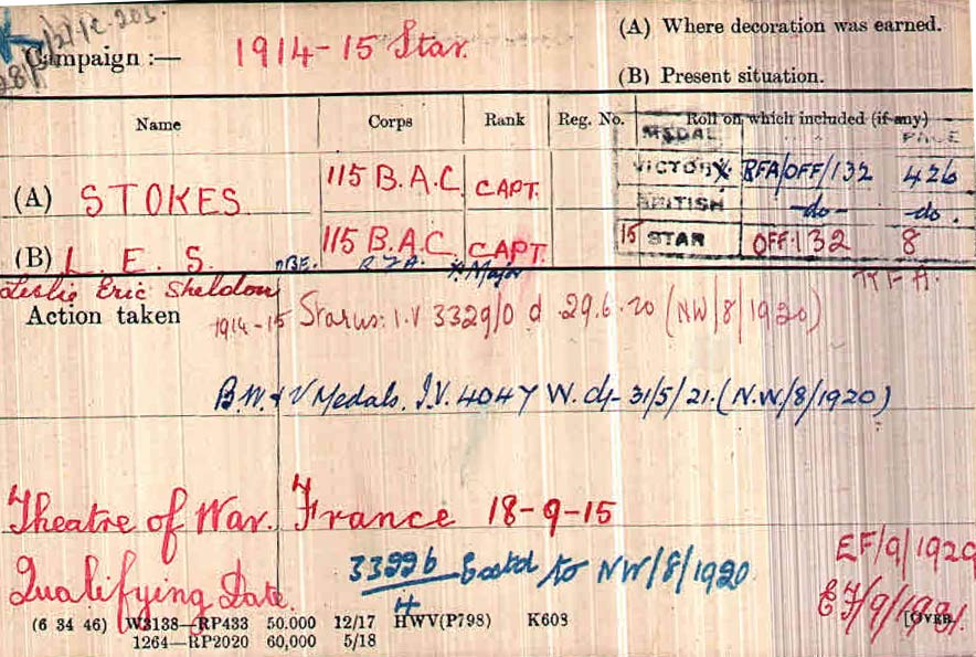 stokes medal card