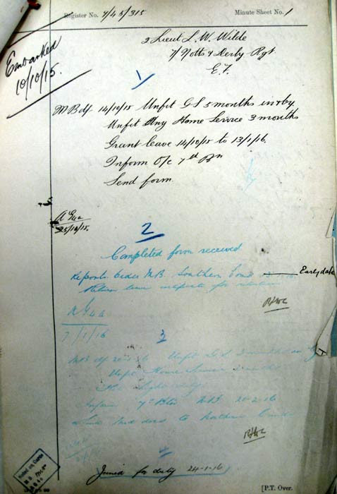 Wilde Service record