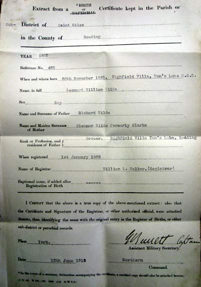 Wilde Service record