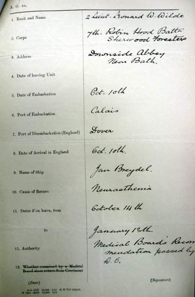 Wilde Service record